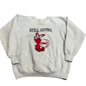 Vintage TWA Bunny Sweatshirt Mens XL Gray Crewneck Fruit Of The Loom Made In USA